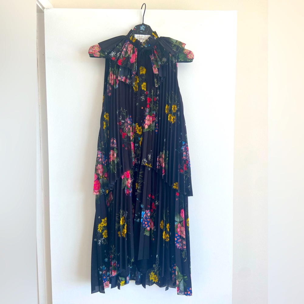 ERDEM x H&M Pleated Floral A line dress size 6 fits like 4